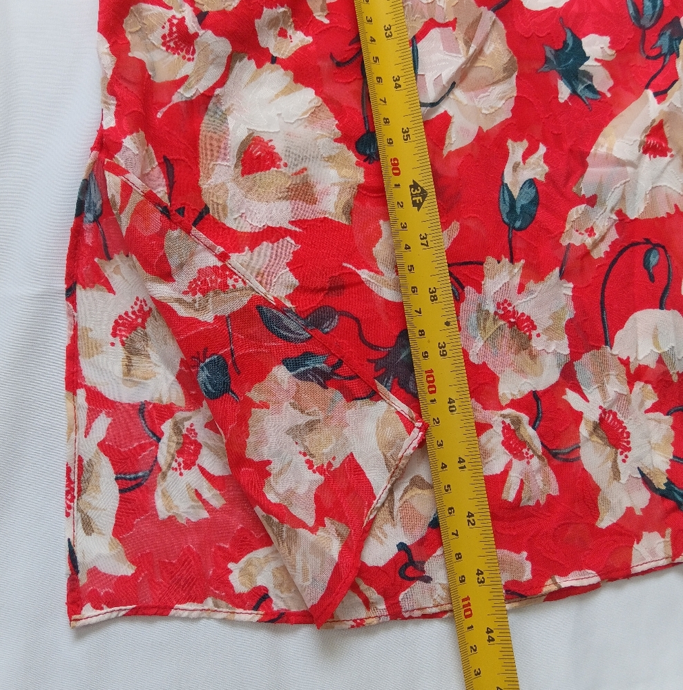 🪇2for$15 Ptp18" Cold Shoulder Short Sleeve Red Floral Long Dress - NWOT - Picture 7 of 9